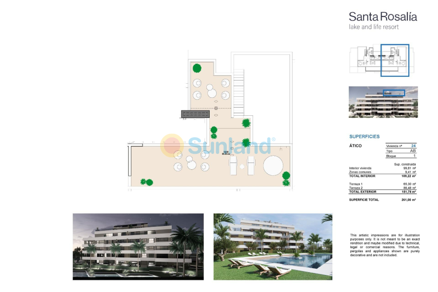 Ny bygg - Takvåning - Torre Pacheco - Santa Rosalia Lake And Life Resort