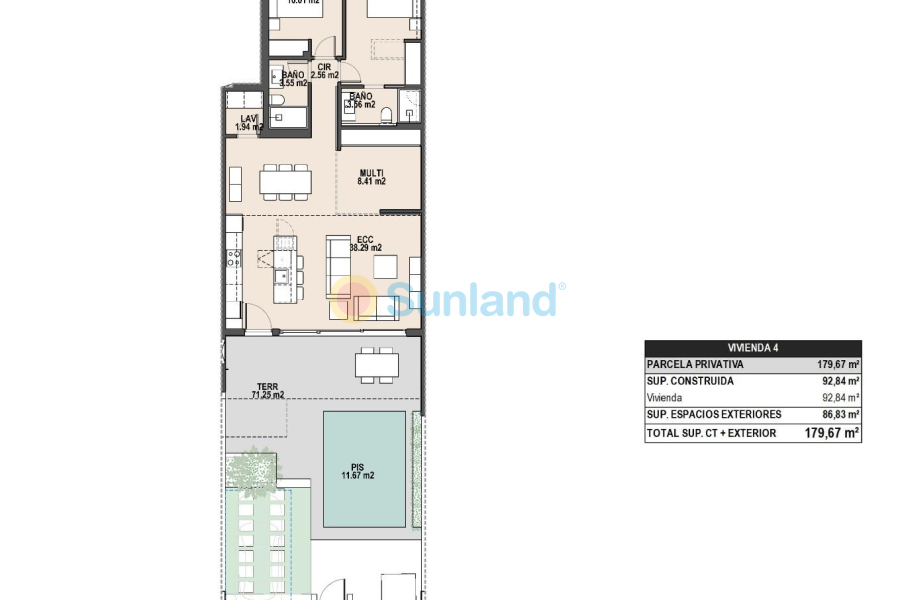 Nueva construcción  - Ground Floor Bungalow - Pilar de la Horadada - parques de Andromeda