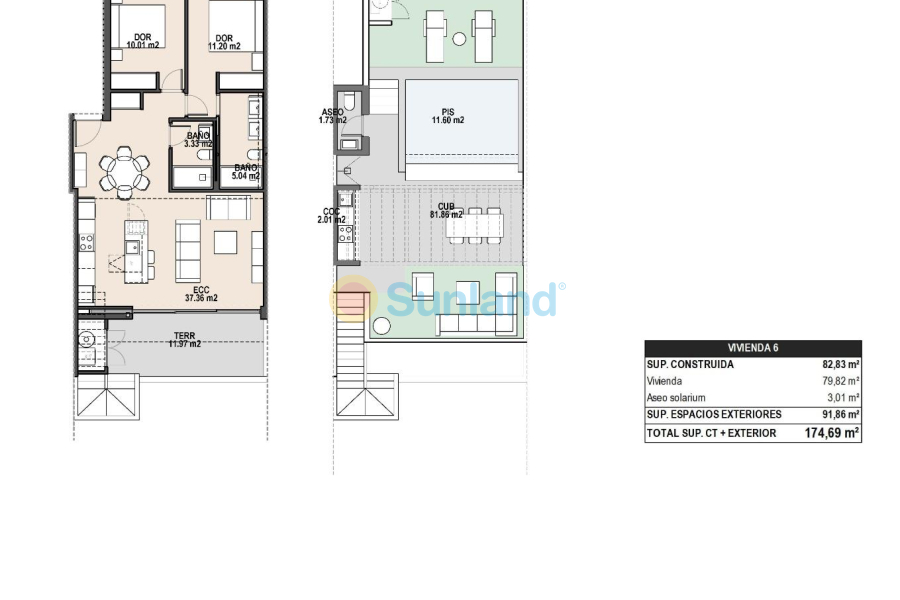 Nueva construcción  - Top Floor Bungalow - Pilar de la Horadada - parques de Andromeda