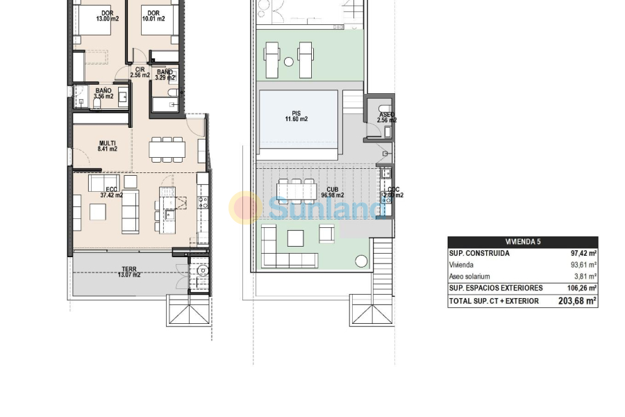 Nueva construcción  - Top Floor Bungalow - Pilar de la Horadada - parques de Andromeda